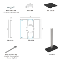 F60 Anthracite, Poteau de clôture aluminium, [H 1200 mm]