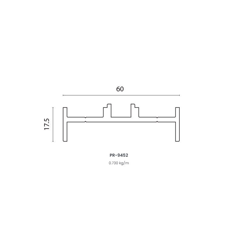 F60 LOUVER Anthracite, Profil sur poteau, [H 1700 mm]