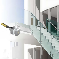 KIT AL50 Square, Garde-corps verre latéral à points (sur mesure)