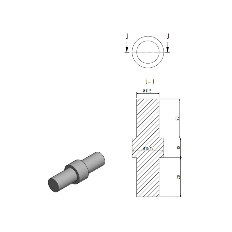 ELEGANT Gris, Manchon de liaison pour tube Ø16 mm
