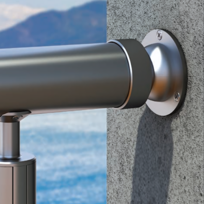 ECO/ELEGANT Round, Platine murale pour main-courante orientable