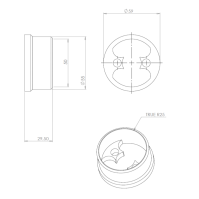 ELEGANT Gris, Platine murale pour main-courante Ø50 mm