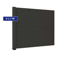 F60 Anthracite, Clôture aluminium pleine [H 1.7 m]