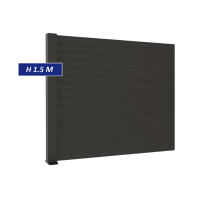 F60 Anthracite, Clôture aluminium pleine [H 1.5 m]