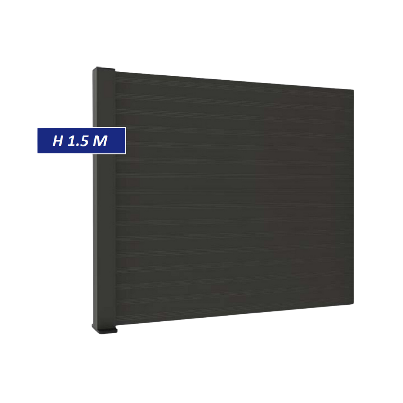 F60 Anthracite, Clôture aluminium pleine [H 1.5 m]