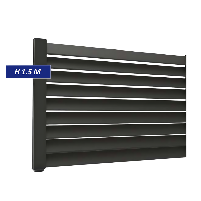 F60 LOUVER Anthracite, Clôture aluminium persienne [H 1.5 m]