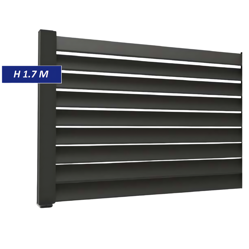 F60 LOUVER Anthracite, Clôture aluminium persienne [H 1.7 m]