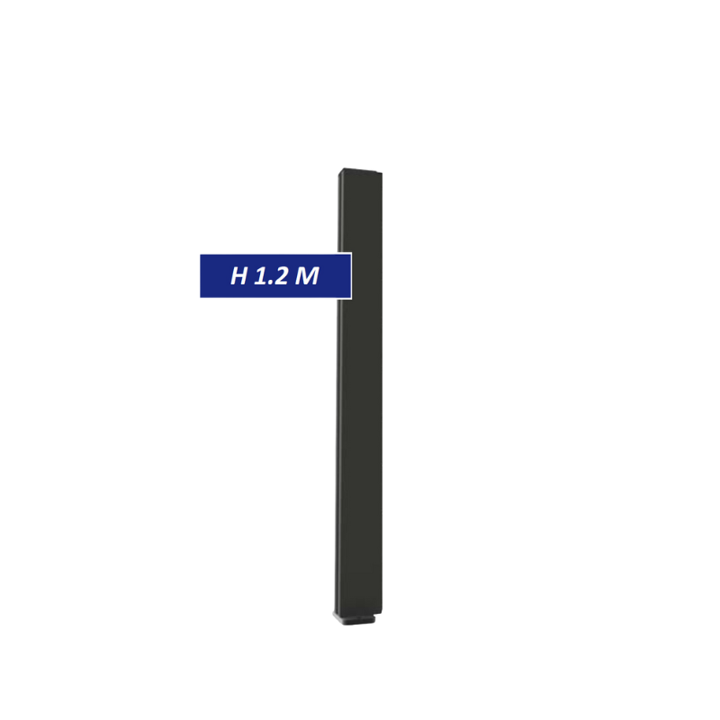 F60/F60 LOUVER Anthracite, Poteau de clôture aluminium, [H 1200 mm]