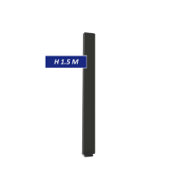 F60/F60 LOUVER Anthracite, Poteau de clôture aluminium, [H 1500 mm]