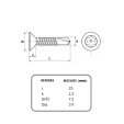 Vis Autoperforeuse Inox, A2 Tête fraisée Torx, [Ø3.9 x 25 mm]