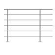 ECO Square, KIT garde-corps Alu 5 tubes fixation à plat