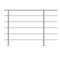 ECO Square, KIT garde-corps Alu 5 tubes fixation à plat