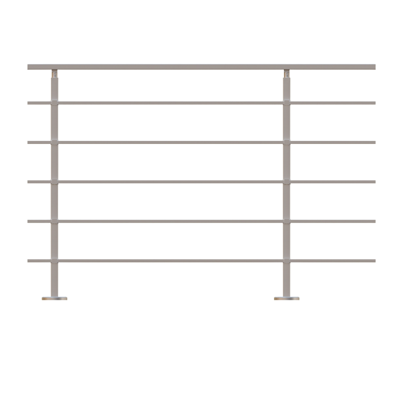 ECO Square, KIT garde-corps Alu 5 tubes fixation à plat