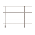 ECO Square, KIT garde-corps Alu 5 tubes fixation latérale