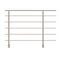 ECO Square, KIT garde-corps Alu 5 tubes fixation latérale