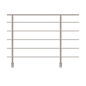 ECO Square, KIT garde-corps Alu 5 tubes fixation latérale
