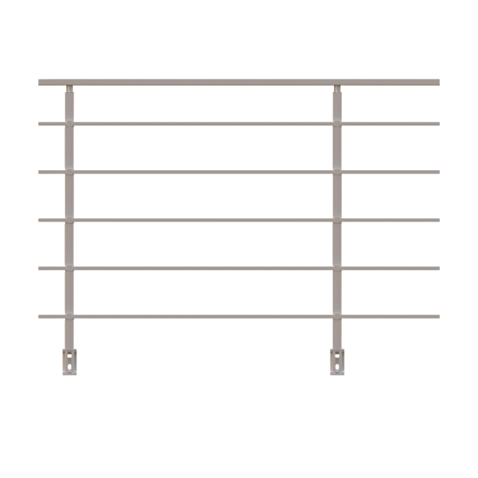 ECO Square, KIT garde-corps Alu 5 tubes fixation latérale ECO Square, KIT garde-corps Alu 5 tubes fixation latérale