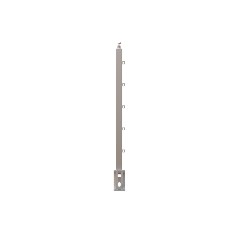 ECO Square, Poteau garde-corps 5 tubes, fixation latérale
