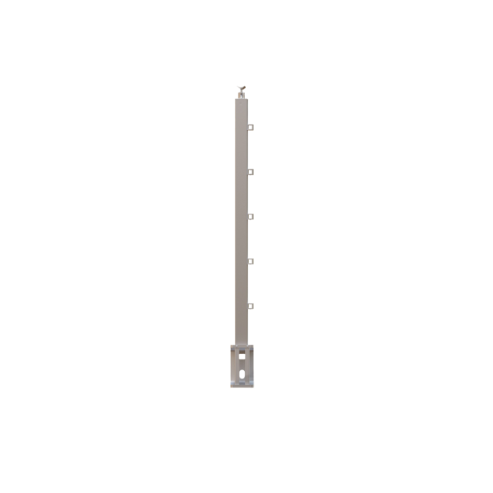 ECO Square, Poteau garde-corps 5 tubes, fixation latérale ECO Square, Poteau garde-corps 5 tubes, fixation latérale
