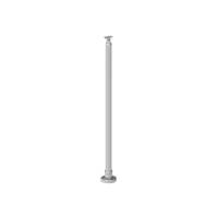 SUR Round, Poteau garde-corps aluminium, fixation à plat