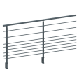 ECO Round Anthracite, Garde-corps 8 tubes, fixation latérale