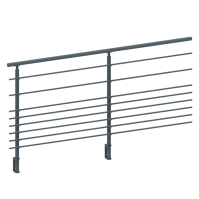 ECO Round Anthracite, Garde-corps 8 tubes, fixation latérale