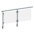 ECO Round Anthracite, Garde-corps plexiglass, fixation latérale