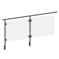 ECO Round Anthracite, Garde-corps plexiglass, fixation latérale