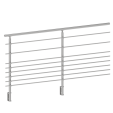 ECO Round Gris Inox, Garde-corps 8 tubes, fixation latérale