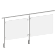 ECO Round Gris Inox, Garde-corps plexiglass, fixation latérale