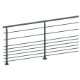 ECO Round Anthracite, Garde-corps 8 tubes, fixation à plat
