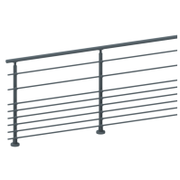 ECO Round Anthracite, Garde-corps 8 tubes, fixation à plat