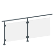 ECO Round Anthracite, Garde-corps plexiglass, fixation à plat