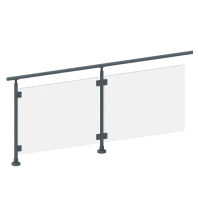 ECO Round Anthracite, Garde-corps plexiglass, fixation à plat