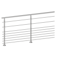 ECO Round Gris Inox, Garde-corps 8 tubes, fixation à plat