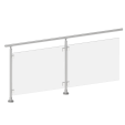 ECO Round Gris Inox, Garde-corps plexiglass, fixation à plat
