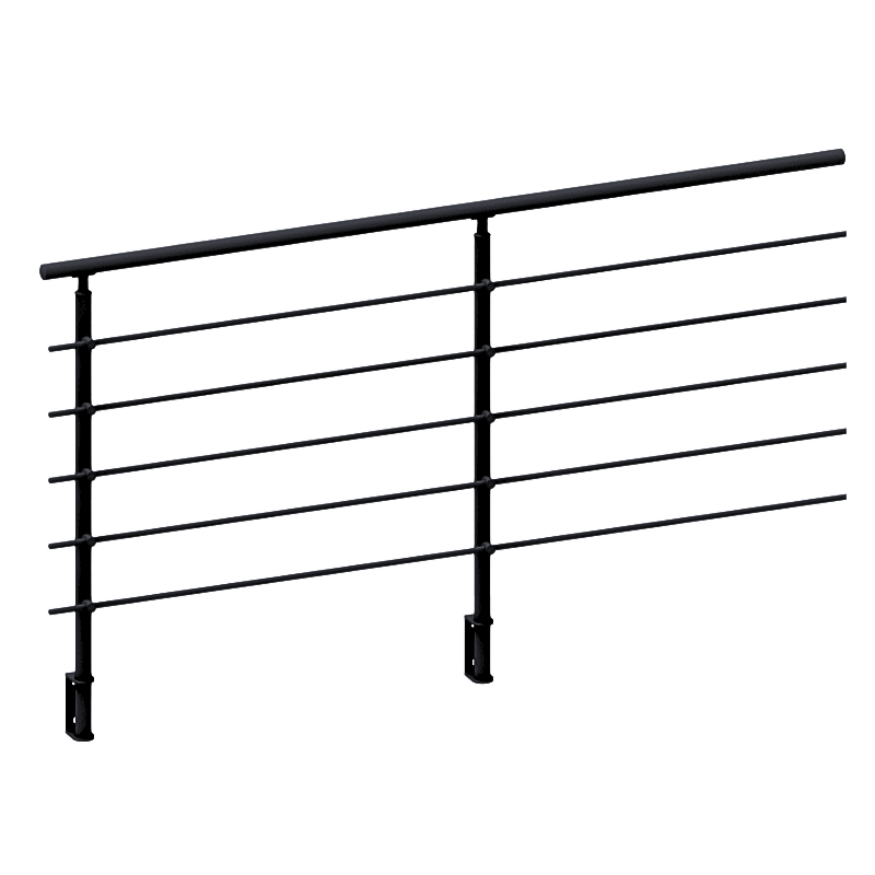 FIVE Railing Noir, Garde-corps 5 tubes, fixation latérale