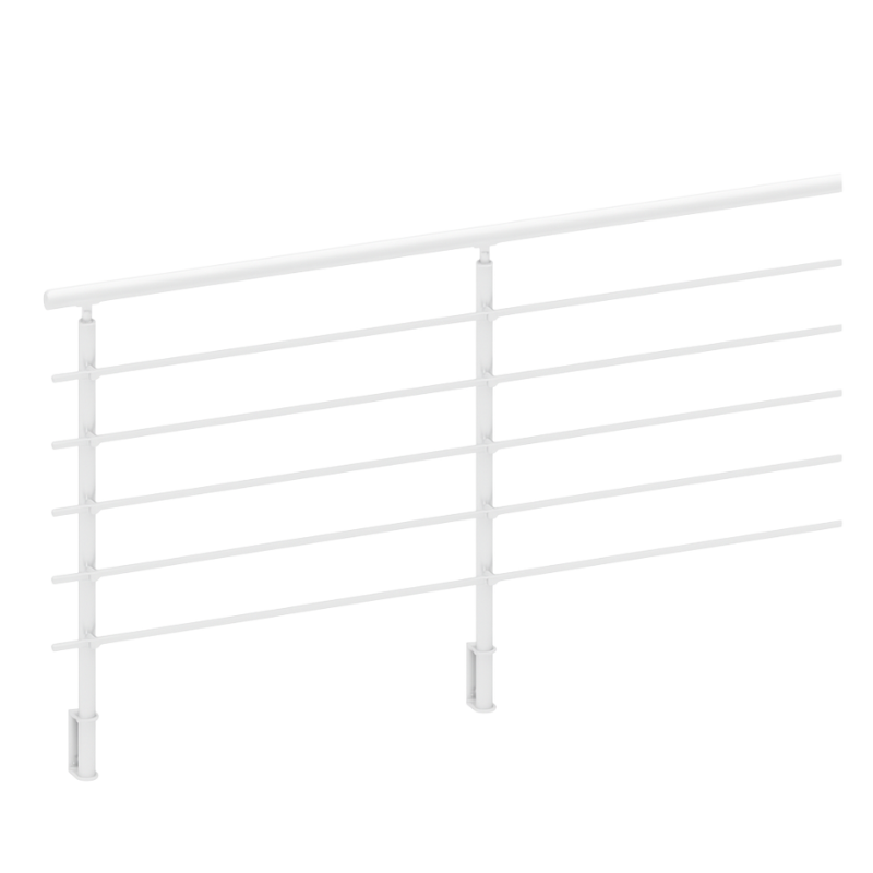 FIVE Railing Blanc, Garde-corps 5 tubes, fixation latérale