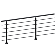 FIVE Railing Noir, Garde-corps 5 tubes, fixation à plat