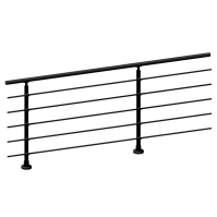 FIVE Railing Noir, Garde-corps 5 tubes, fixation à plat