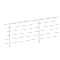 FIVE Railing Blanc, Garde-corps 5 tubes, fixation à plat