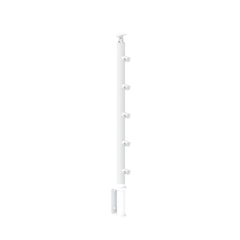FIVE Railing Blanc, Poteau prémonté garde-corps fixation latérale