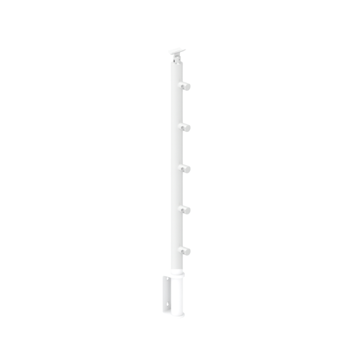 FIVE Railing Blanc, Poteau prémonté garde-corps fixation latérale