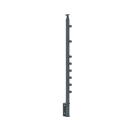 ECO Round Anthracite, Poteau 8 tubes, fixation latérale