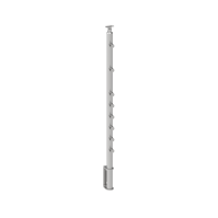 ECO Round Gris Inox, Poteau 8 tubes, fixation latérale