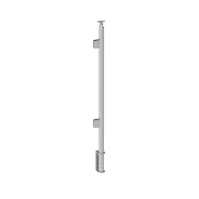 ECO Round Gris Inox, Poteau plexiglass, fixation latérale