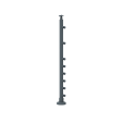 ECO Round Anthracite, Poteau 8 tubes, fixation à plat