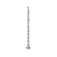 ECO Round Gris Inox, Poteau 8 tubes, fixation à plat
