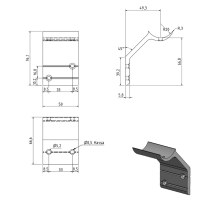 FIVE Railing Anthracite, Support de rampe d'escaliers
