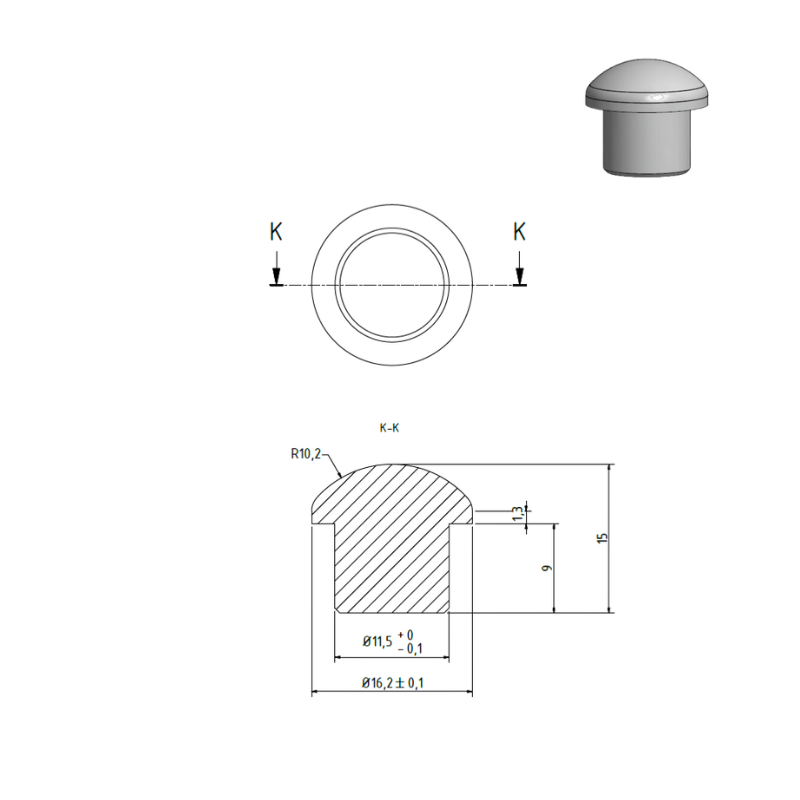 Embout de finition Ø16 mm [Blanc]